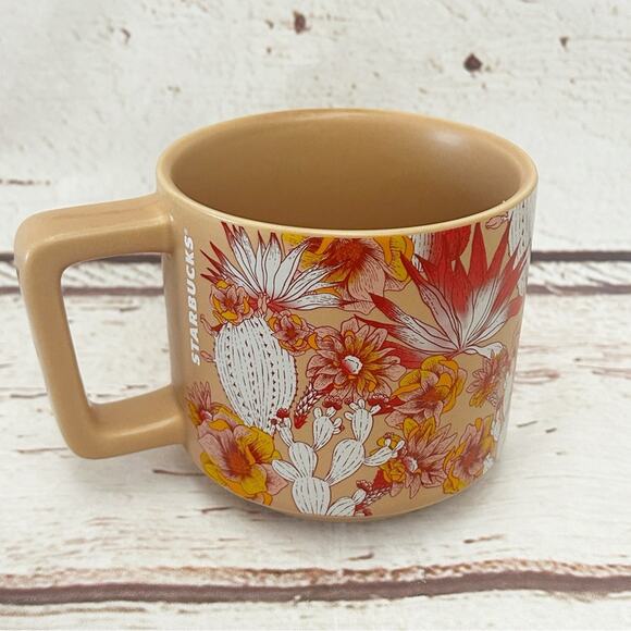 STARBUCKS Cactus Succulent Desert Floral Mug 14oz - Picture 1 of 5